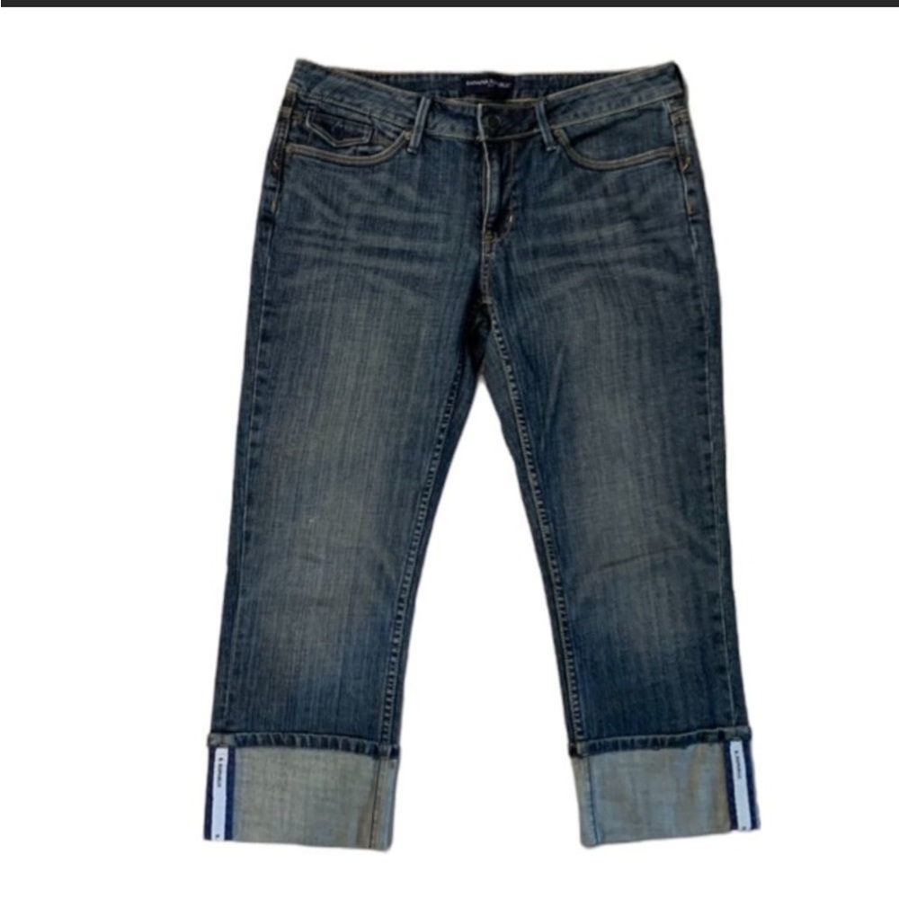 Banana Republic Logo Branded Cuff Crop Jeans